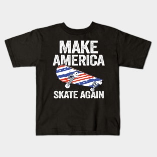 Make America Skate Again Funny Skateboard Kids T-Shirt